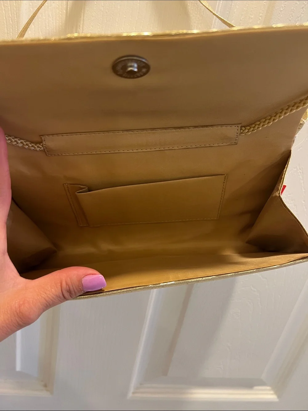NWT Elegant Gold Evening Clutch with 2 Straps